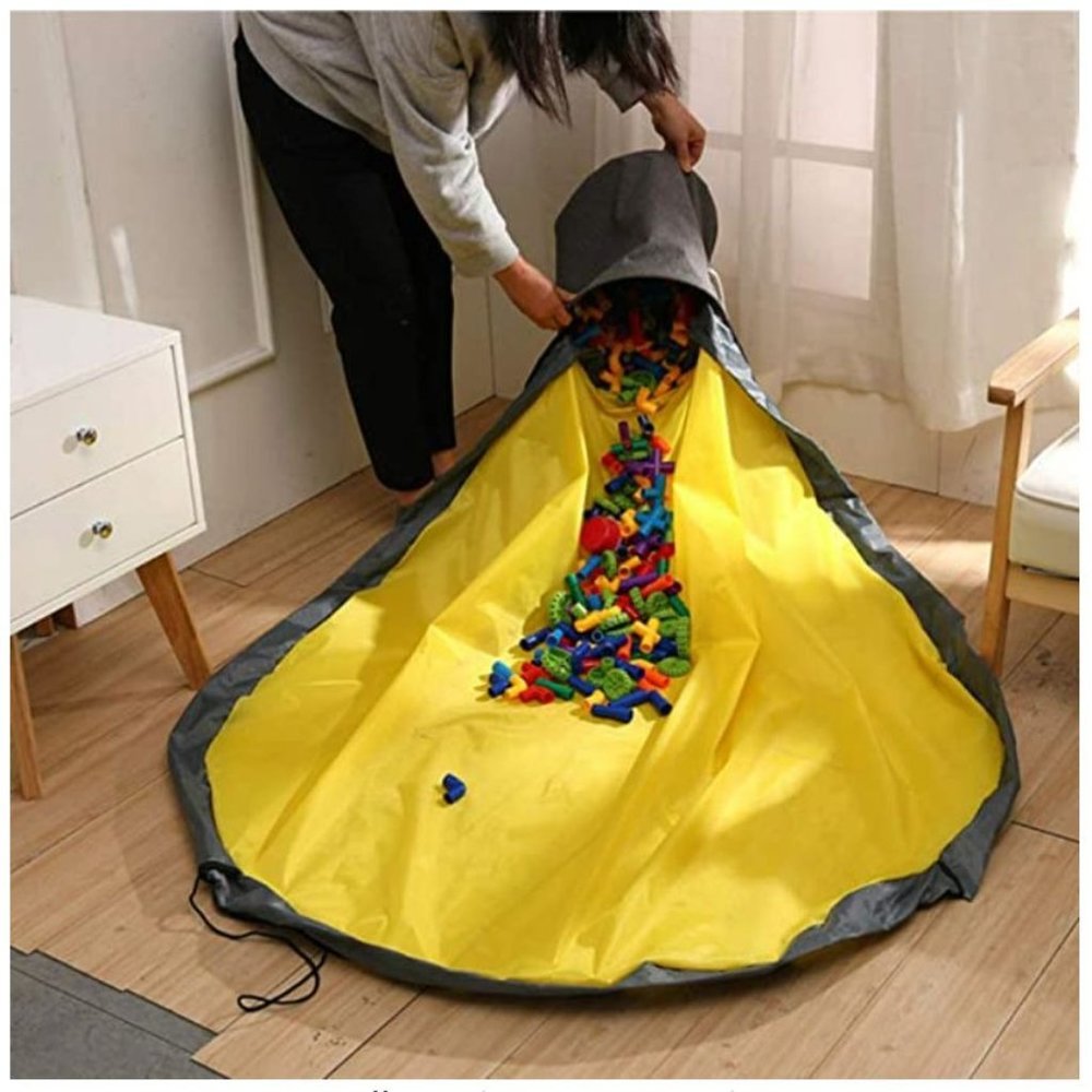 NEW 2 in 1 Toy Storage Bin Foldable Toy Bag Play Mat Indoor and Outdoor - Picture 7 of 11